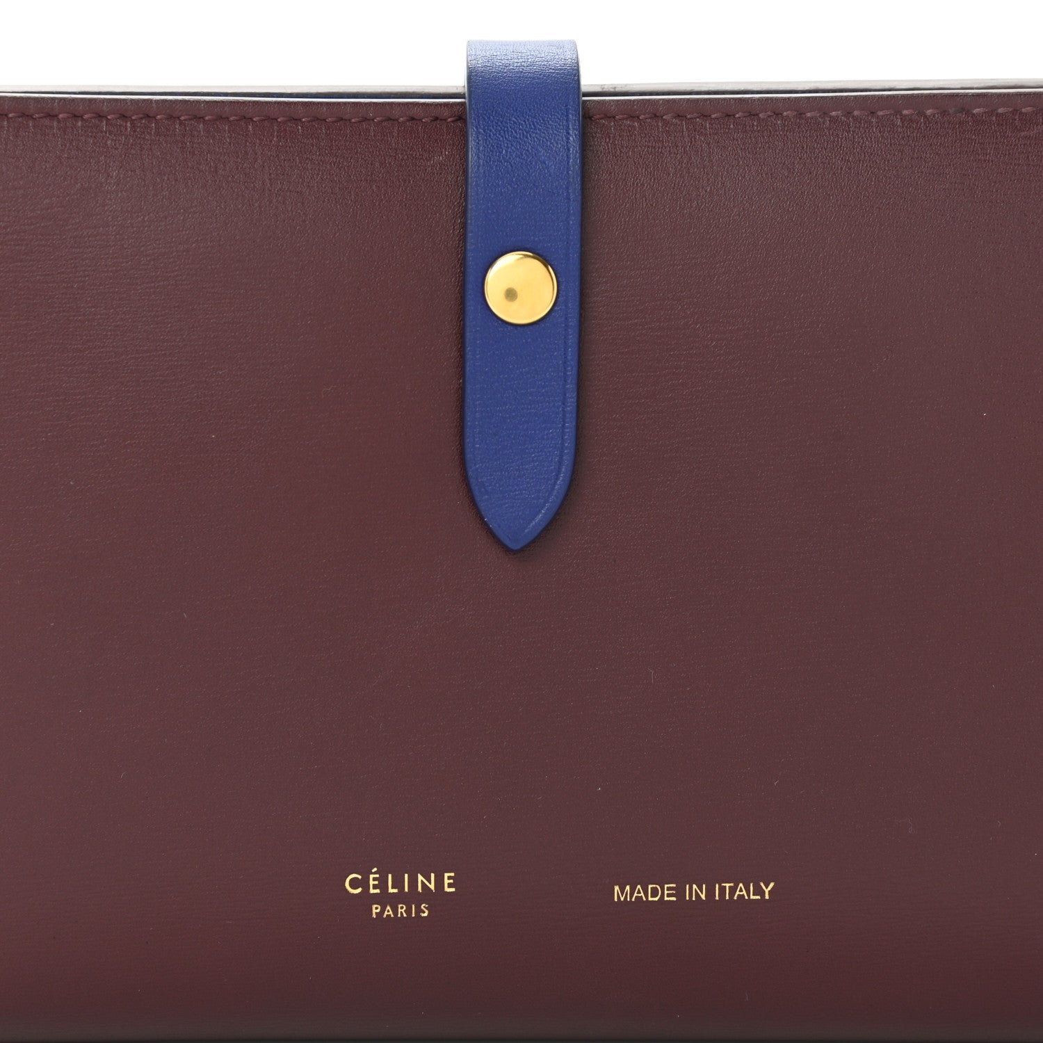 Celine Smooth Calfskin Large Multifunction Strap Wallet Burgundy Blue 6 of 9