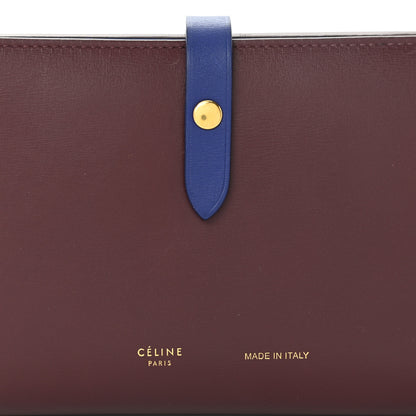 Celine Smooth Calfskin Large Multifunction Strap Wallet Burgundy Blue 6 of 9