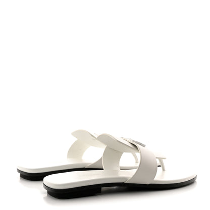 Hermes Calfskin Womens Galerie Sandals 38.5 White 4 of 9