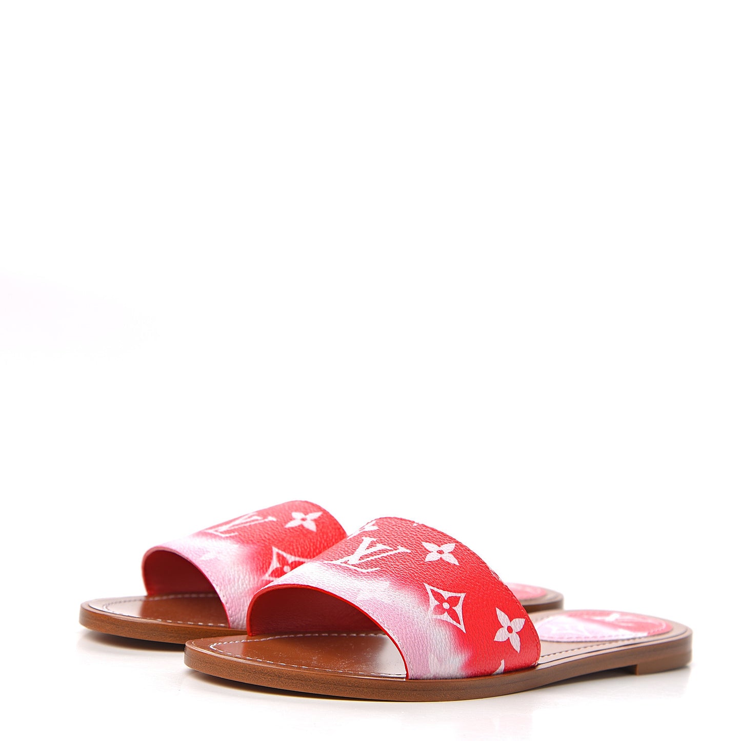 Monogram Escale Lock It Flat Mule 38 Rouge