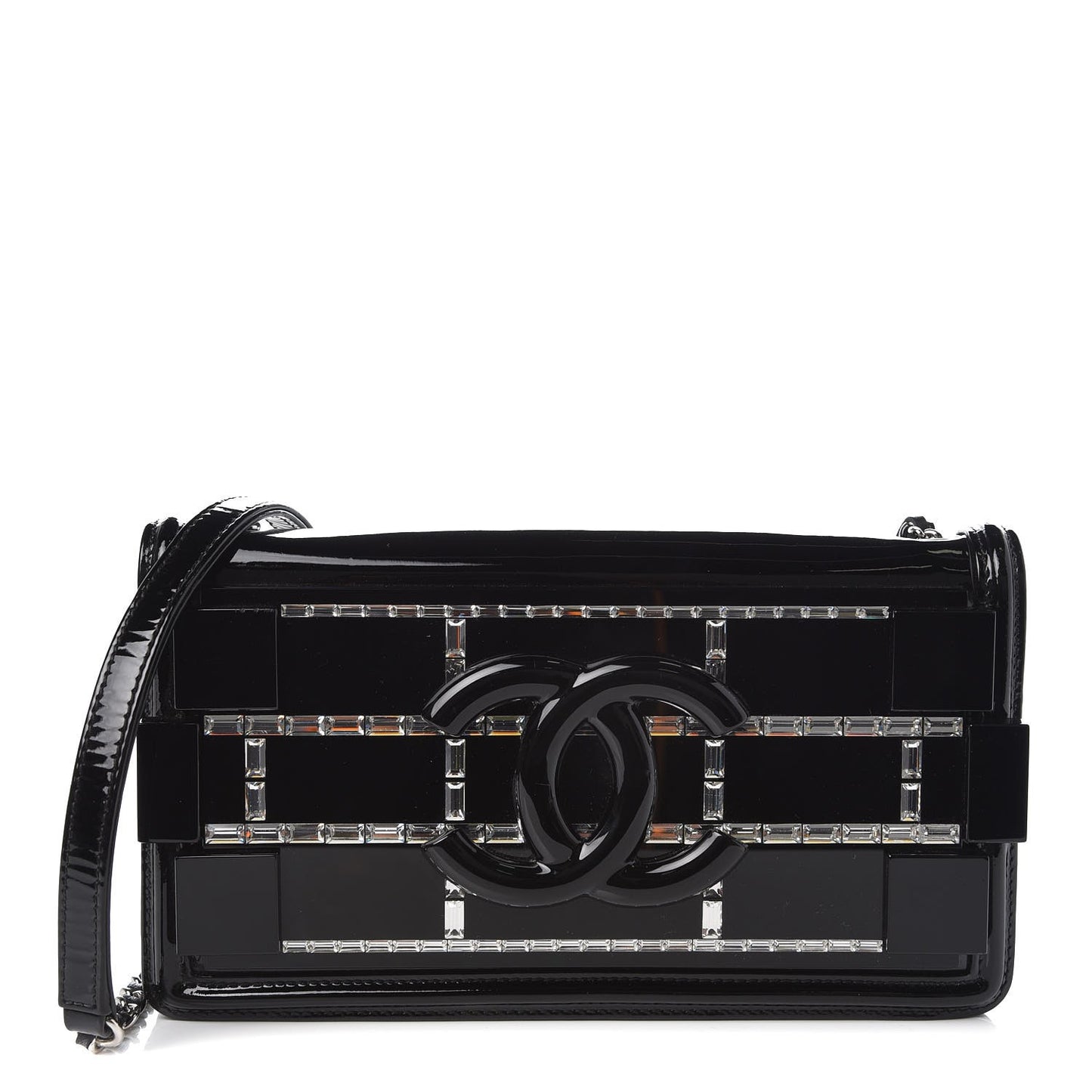 Plexiglass Patent Crystal Lego Brick Flap Black