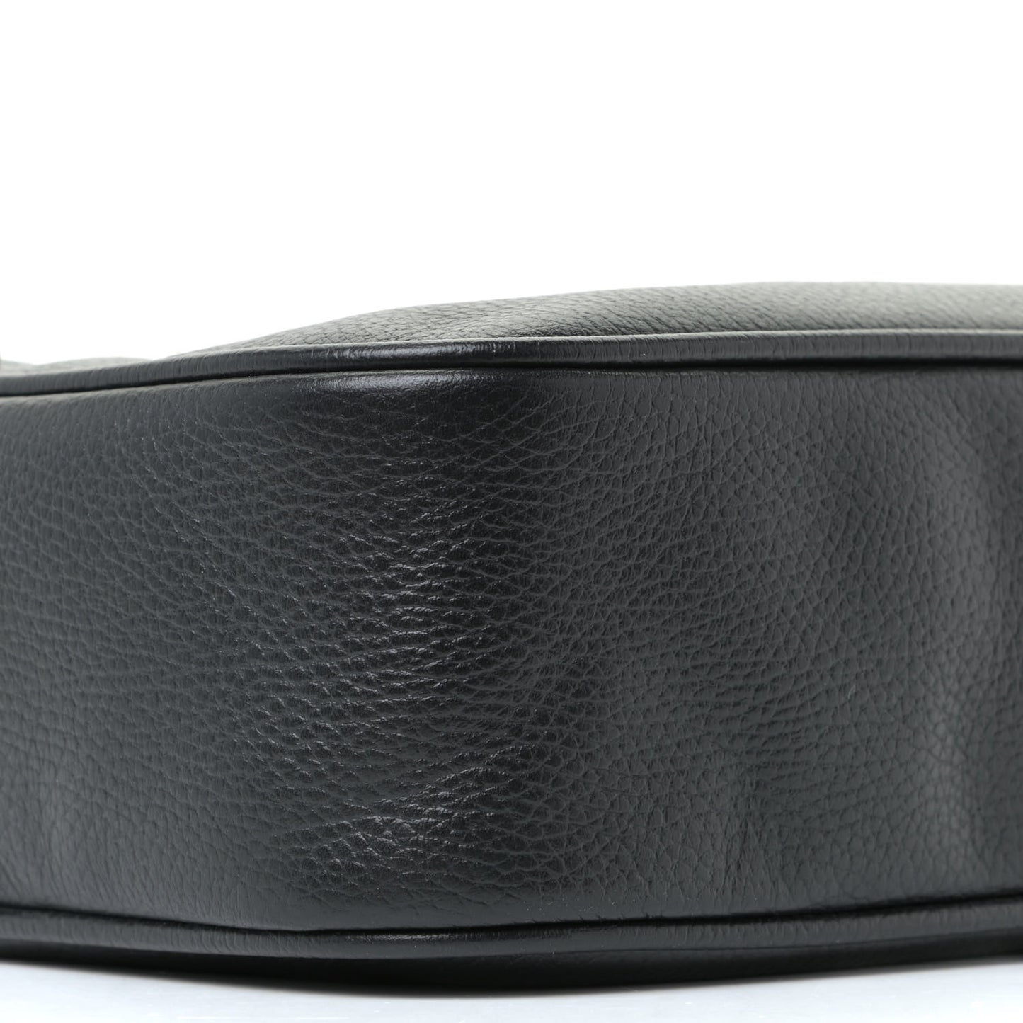 Pebbled Calfskin Logo Messenger Bag Black