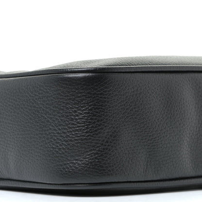 Gucci Pebbled Calfskin Logo Messenger Bag Black 5 of 11