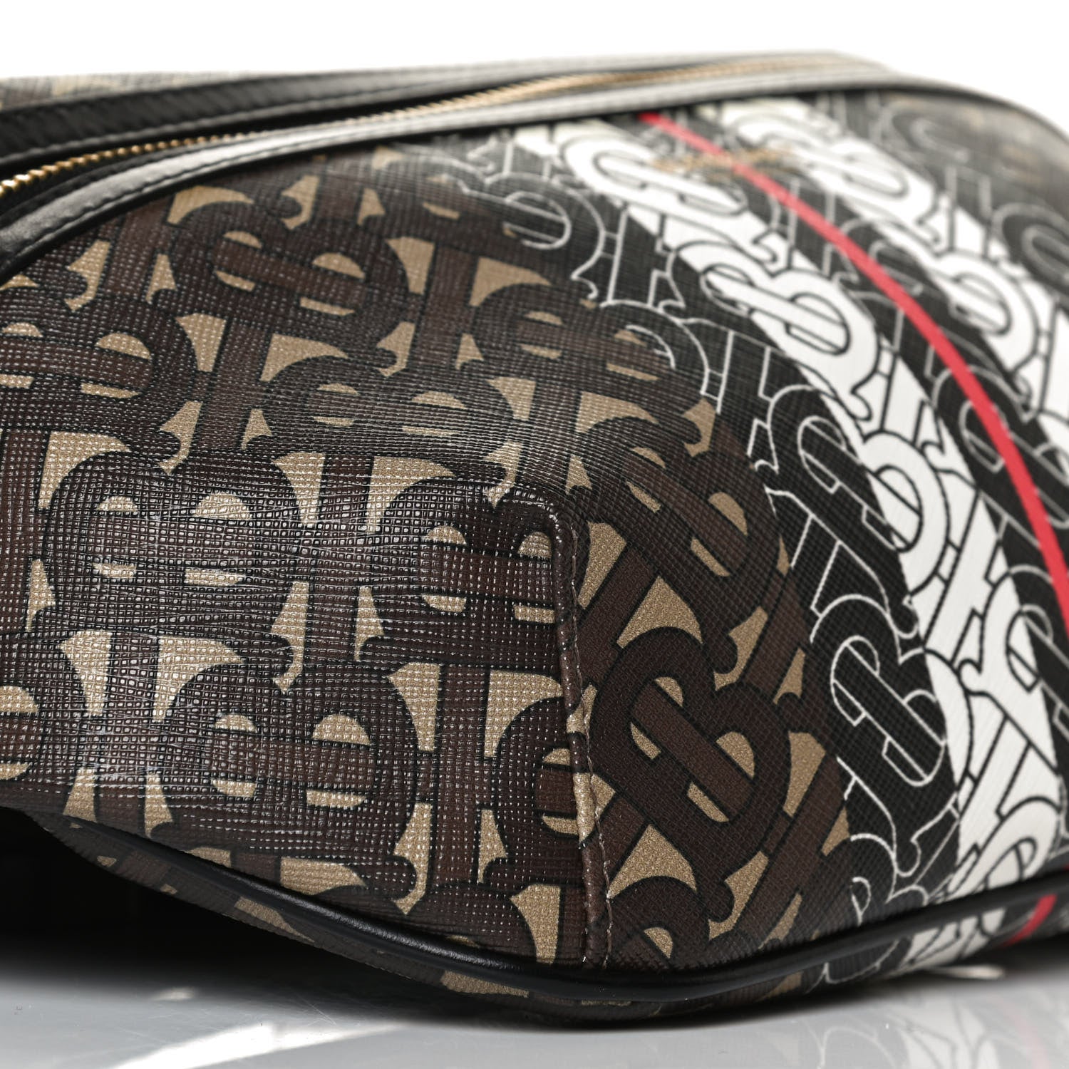 Burberry E-Canvas Monogram Stripe Medium Sonny Bum Bag Bridle Brown 10 of 13