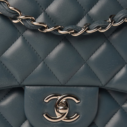 Chanel Lambskin Quilted Jumbo Double Flap Light Blue 8 of 11