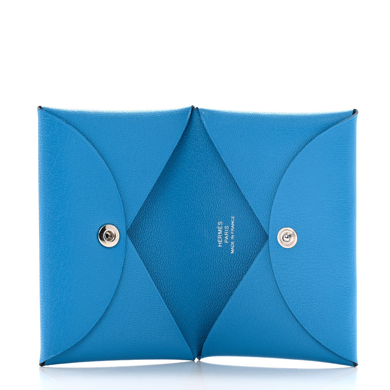 Hermes Chevre Chamkila Calvi Card Case Bleu Frida 5 of 8