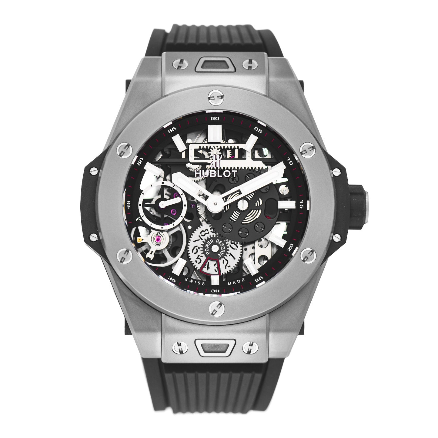 Titanium Rubber 45mm Big Bang Meca-10 Black Magic Manual Winding Watch Black 414.NI.1123.RX