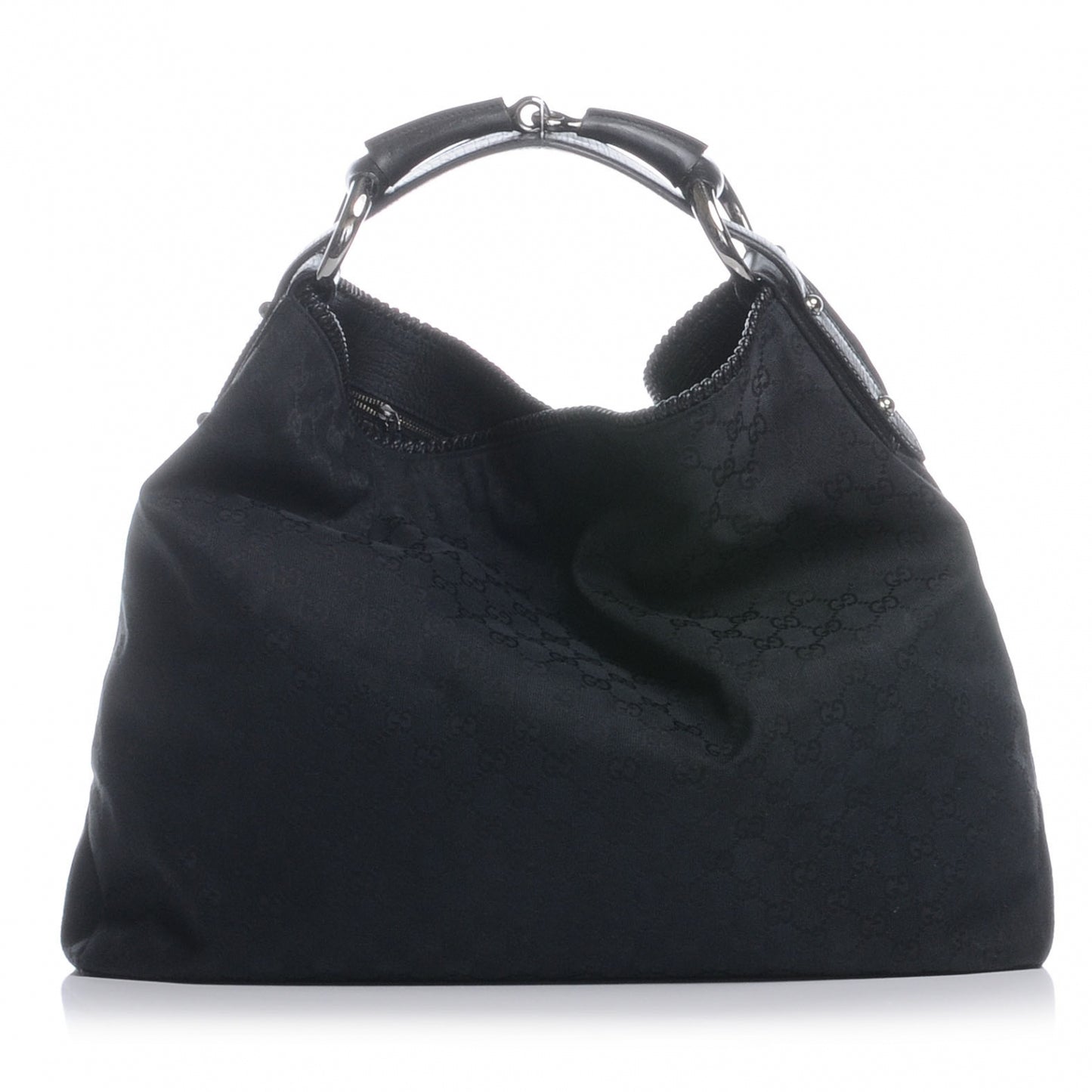 Monogram Large Horsebit Chain Hobo Black