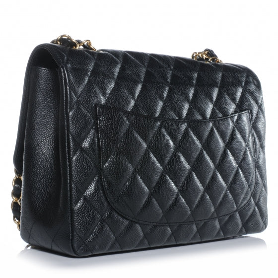Caviar Jumbo Single Flap Black
