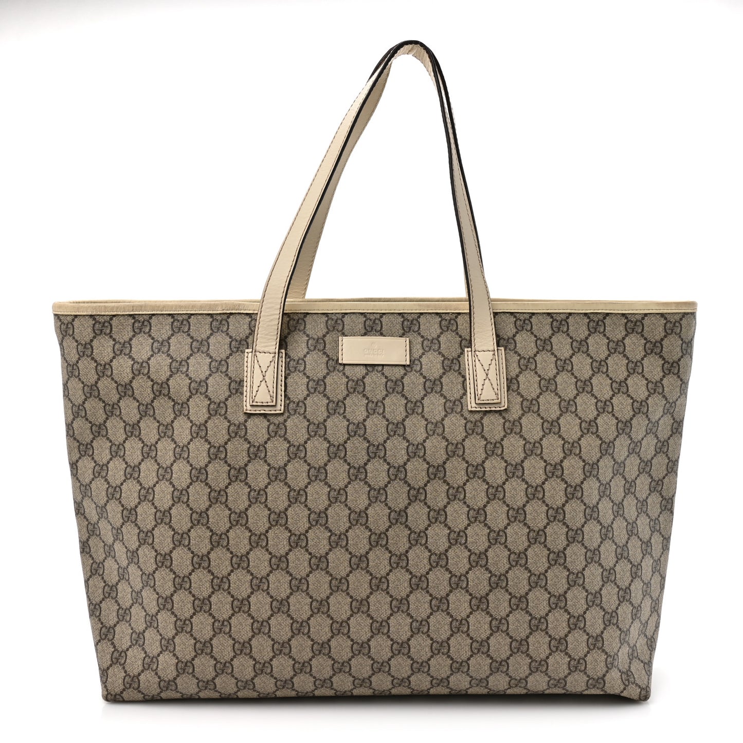 GG Supreme Monogram Large Zippered Shopping Tote Off White