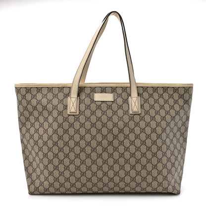 Gucci GG Supreme Monogram Large Zippered Shopping Tote Off White 1 of 17