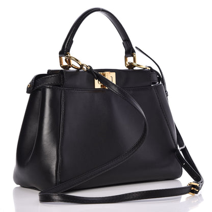 Fendi Nappa Mini Peekaboo Iconic Satchel Black 3 of 8