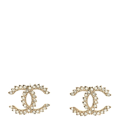 Chanel Strass Crystal Dazzling Wheat CC Earrings Gold 1 of 4