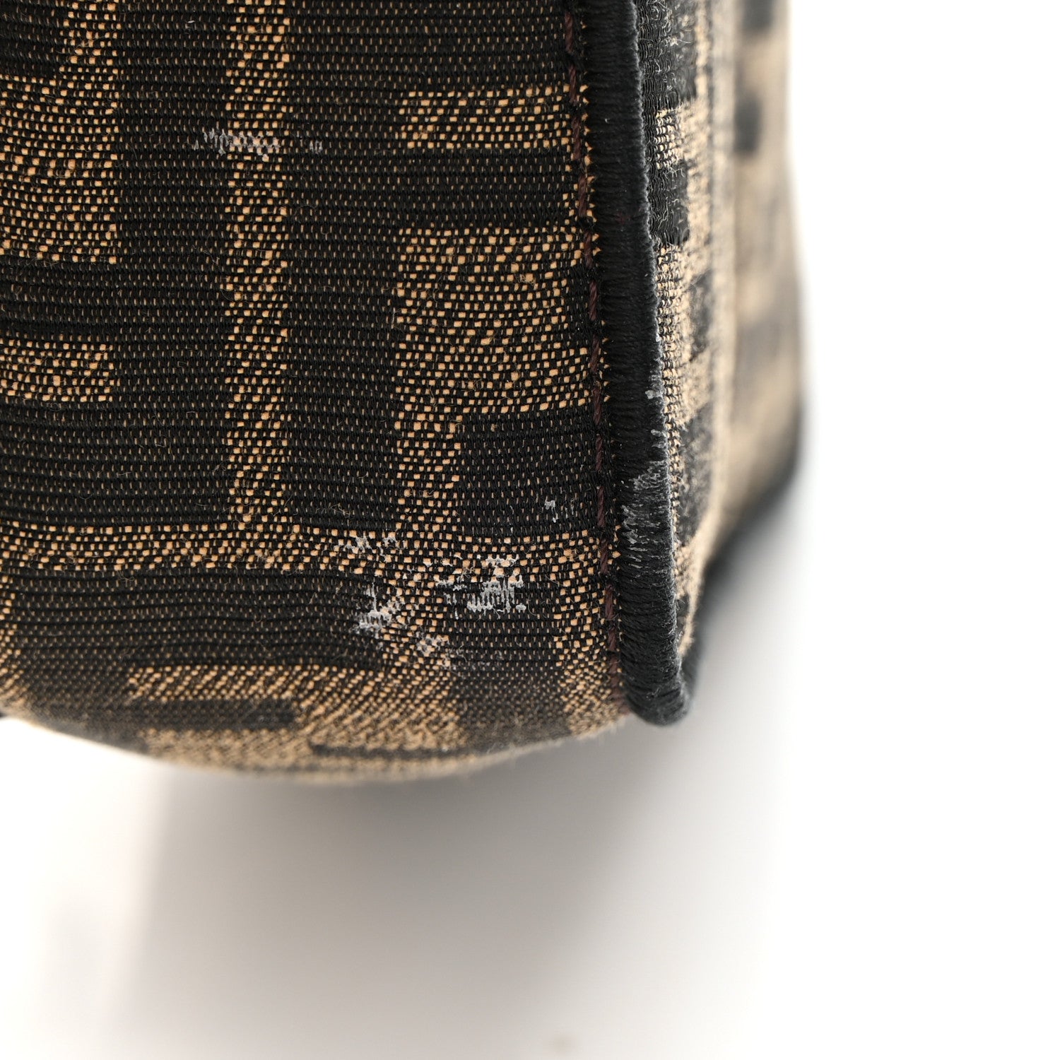 Fendi Fabric Jacquard FF 1974 Mini Baguette Tobacco Moro Black 10 of 12