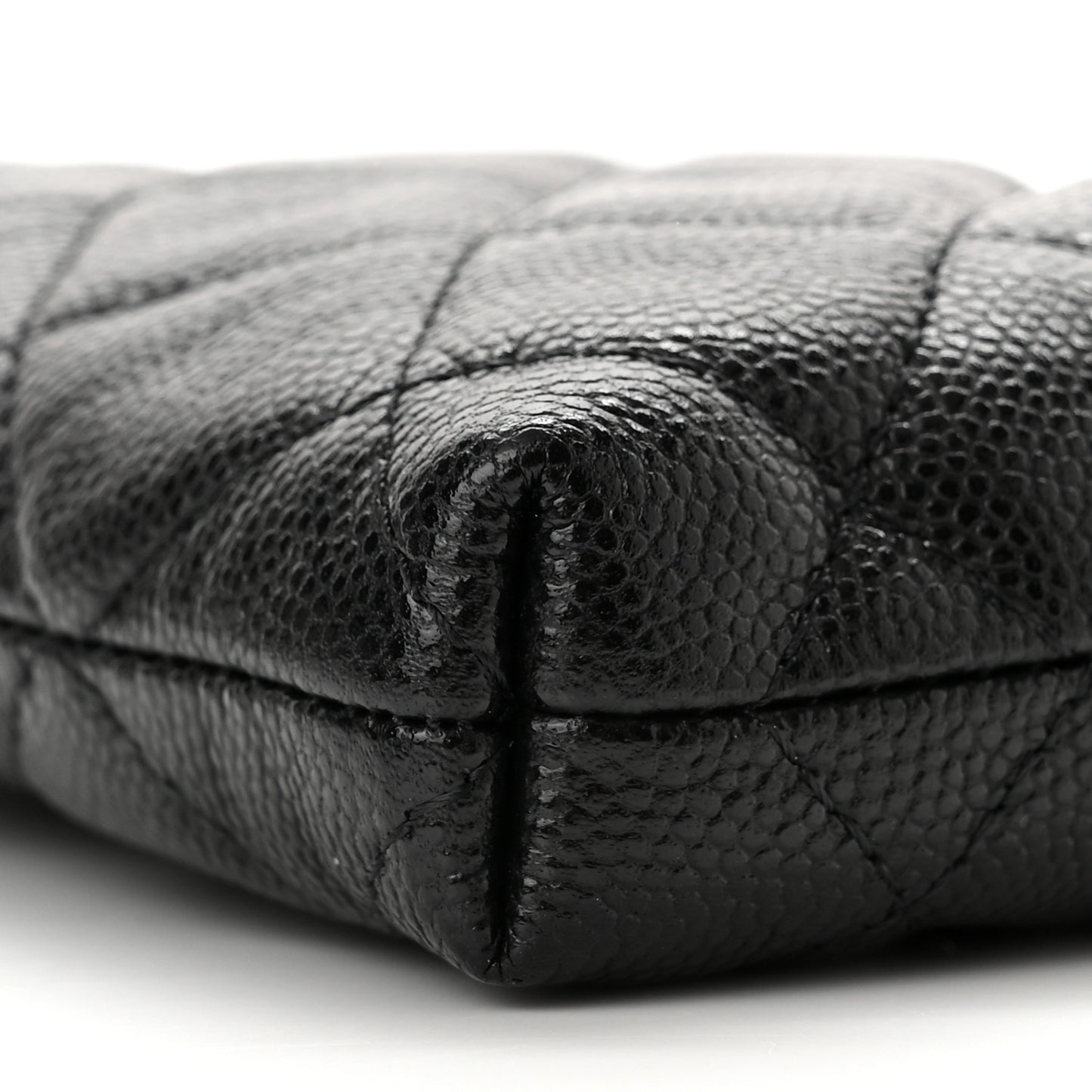 Caviar Quilted French New Wave Phone Holder With Chain Black