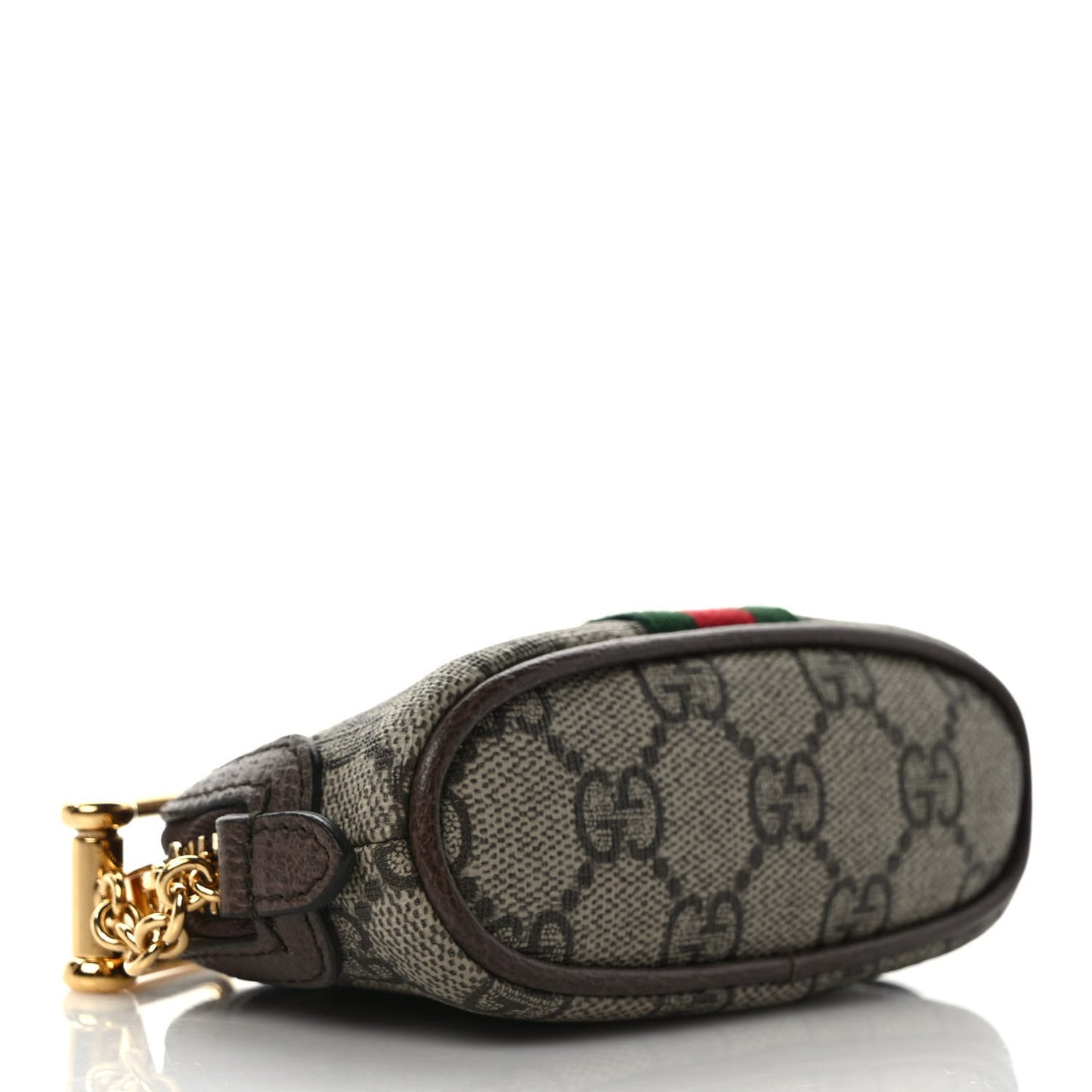 GG Supreme Monogram Web Ophidia Dome Key Pouch Beige New Acero