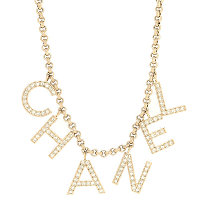 Chanel Crystal City of Lights Letter Chain Necklace Gold 1 of 5