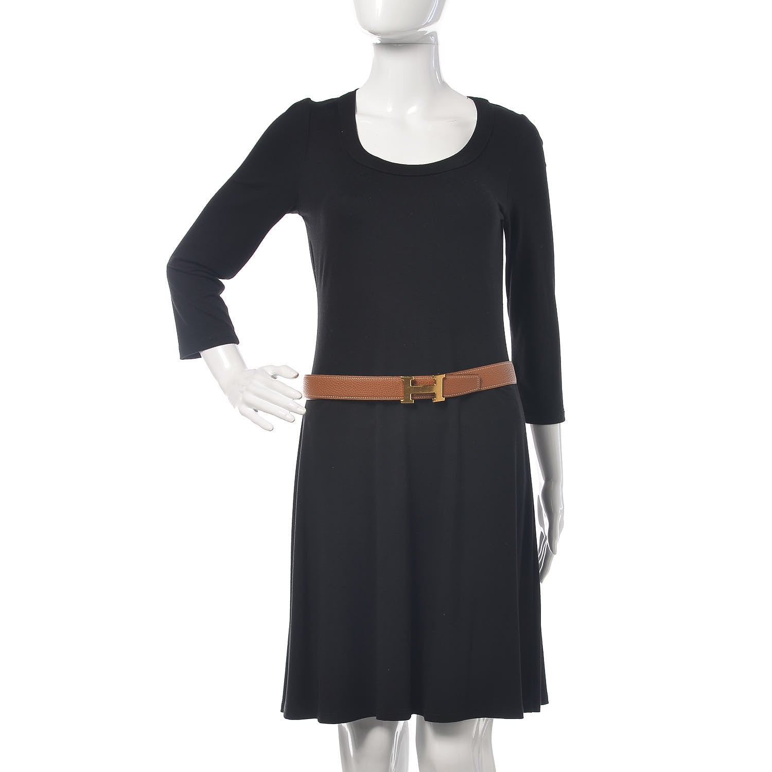 Hermes Box Togo Martelee H Belt 32mm Belt 90 Black Gold 2 of 6