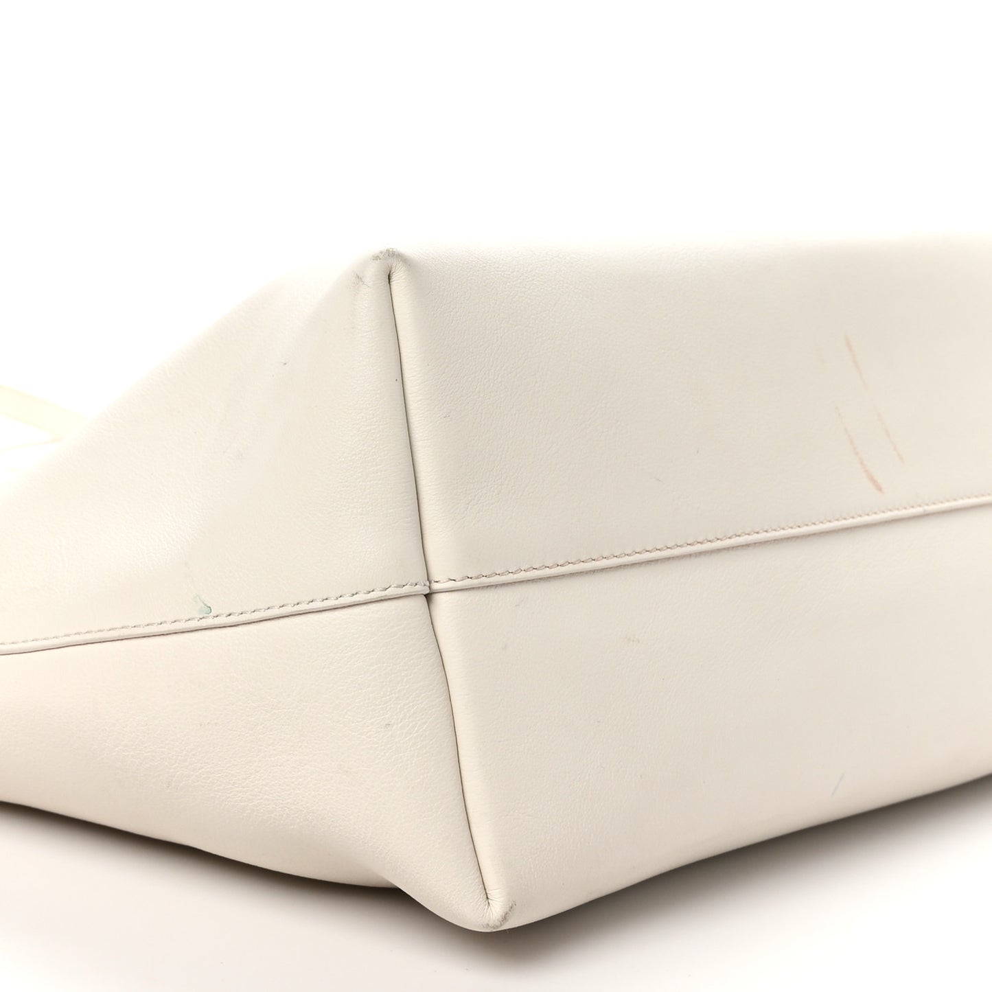 Calfskin Perforated Logo Tote White