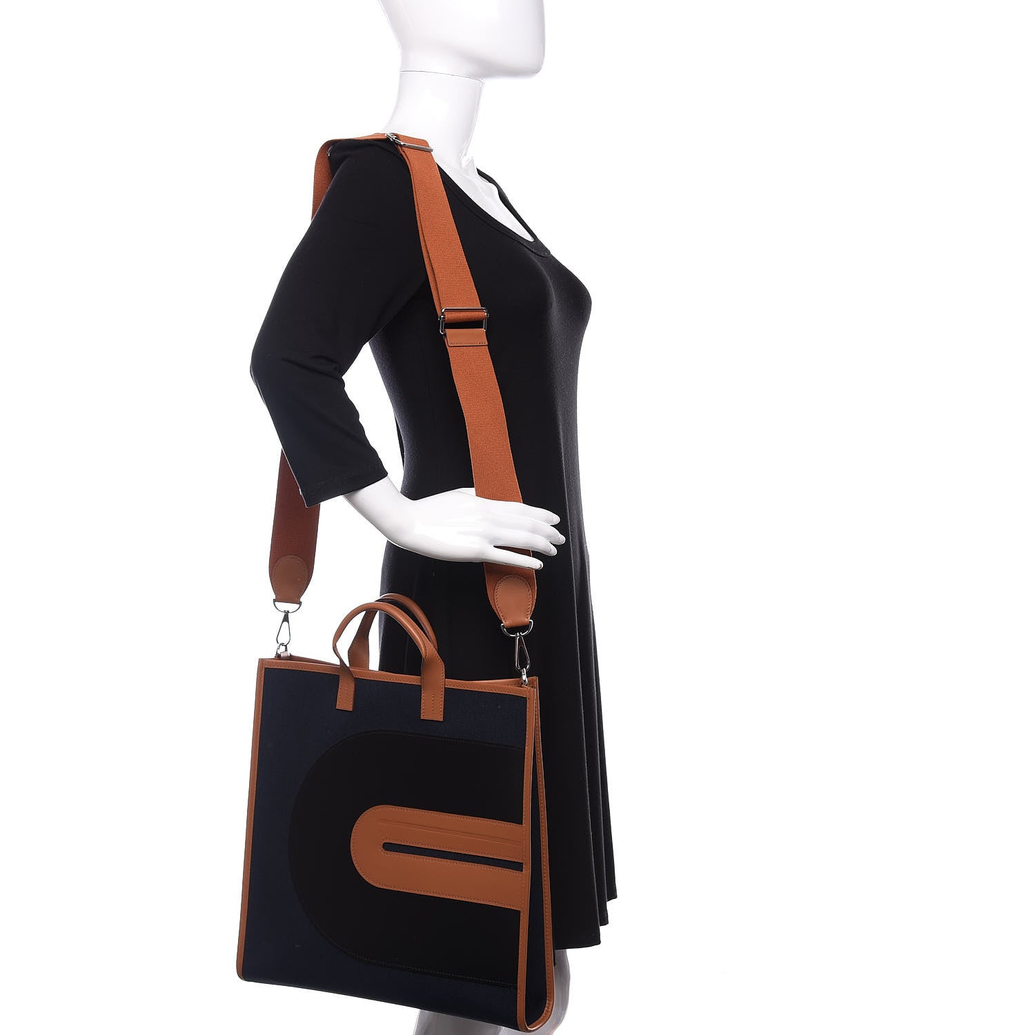 Hermes Toile Swift Record Bag 78 Bleu Marine 2 of 11