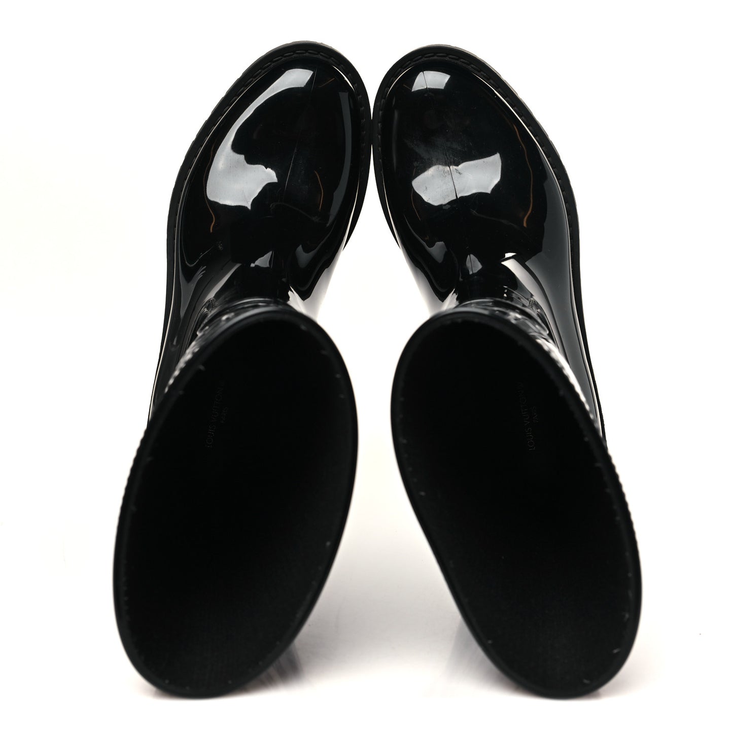 Rubber Embossed Monogram Drops Flat Half Boots 37 Black