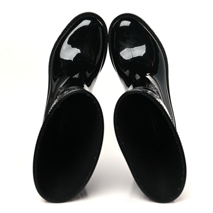 Louis Vuitton Rubber Embossed Monogram Drops Flat Half Boots 37 Black 5 of 10