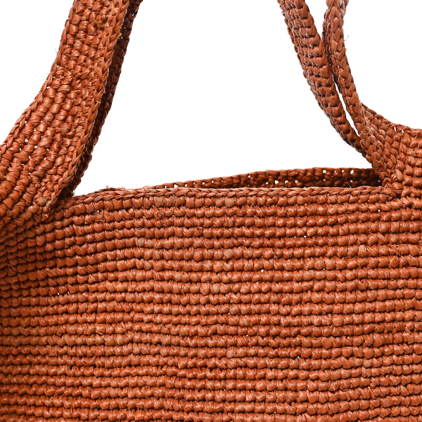 Raffia Mini Slit Tote Bag Honey Gold