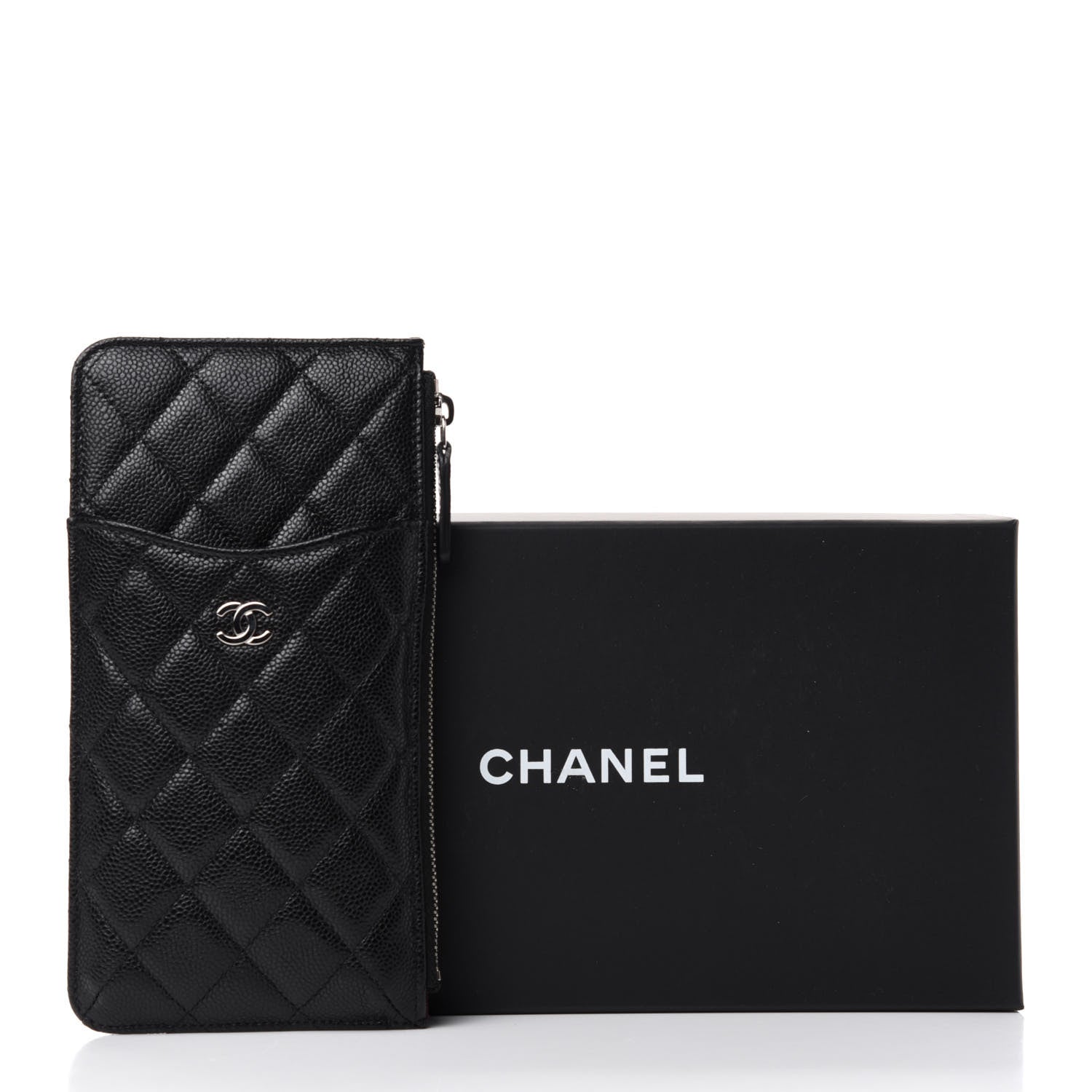 Chanel Caviar Quilted Classic Flat Wallet Pouch Black 8 of 8
