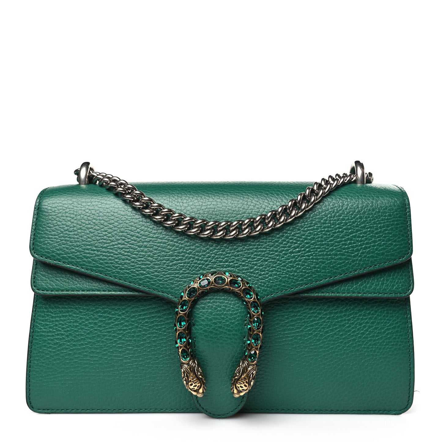 Pebbled Calfskin Small Dionysus Shoulder Bag Emerald