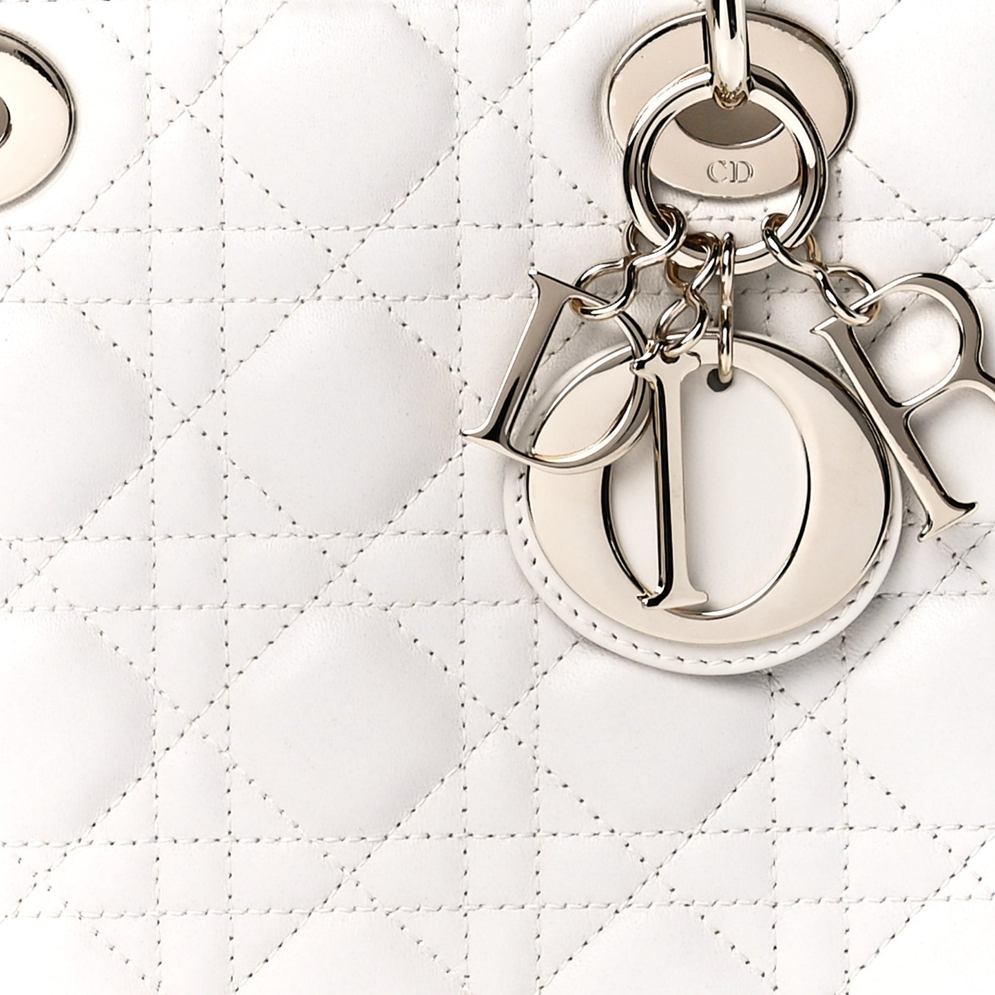 Lambskin Cannage Small My ABCDior Lady Dior White