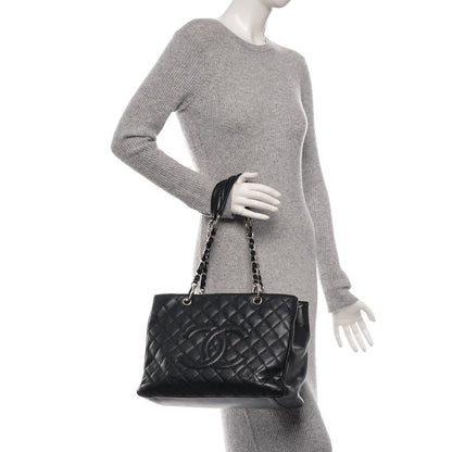 Chanel Caviar Quilted Grand Shopping Tote GST Dark Navy Blue 2 of 12