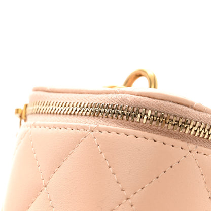 Chanel Lambskin Quilted Sweet Camellia Small Vanity Case With Chain Pink 14 of 15