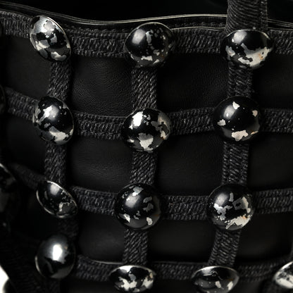 Alexander Wang Denim Embellished Mini Roxy Bucket Bag Grey Aged 5 of 5