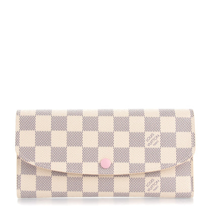 Louis Vuitton Damier Azur Emilie Wallet Rose Ballerine 1 of 7