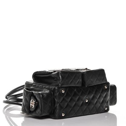 Chanel Calfskin Quilted Small Cambon Multipocket Reporter Black White 4 of 7
