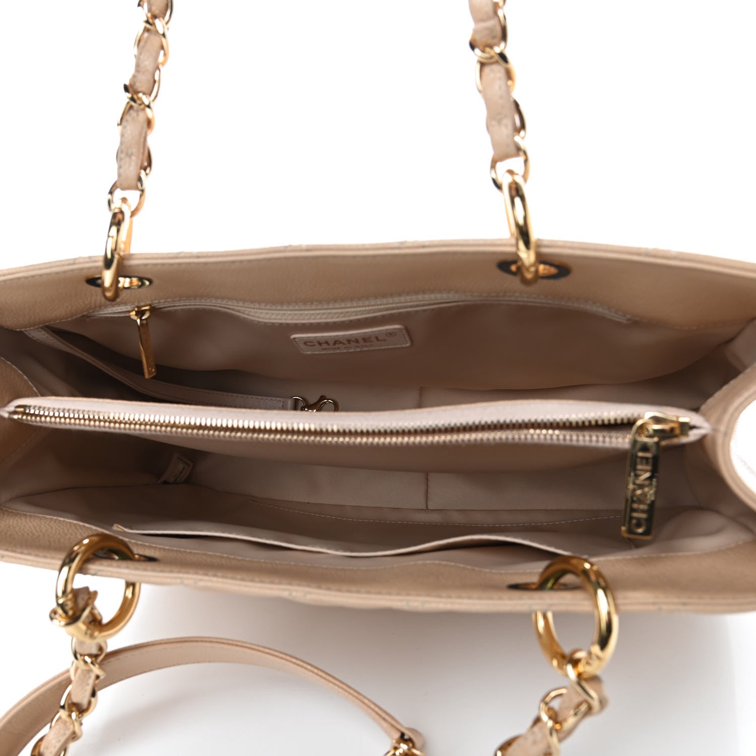 Chanel Caviar Quilted Grand Shopping Tote GST Beige Clair 4 of 8