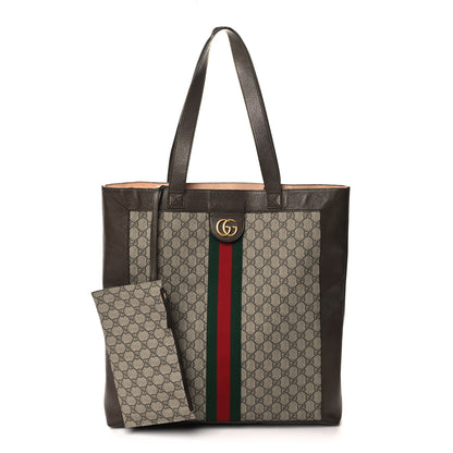 Gucci GG Supreme Monogram Web Large Ophidia Vertical Shopping Tote Brown 2 of 10