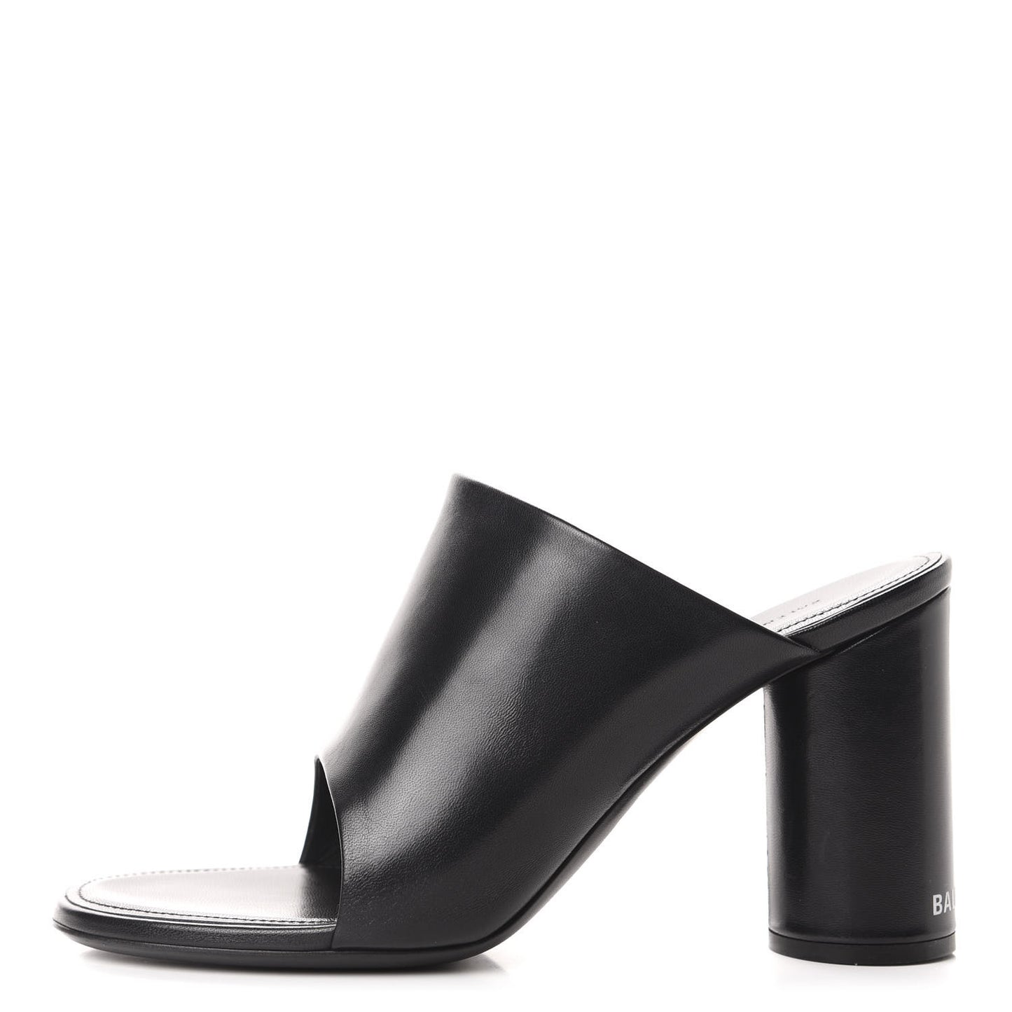 Shiny Sheepskin Oval 90mm Mule Pump 37 Black White