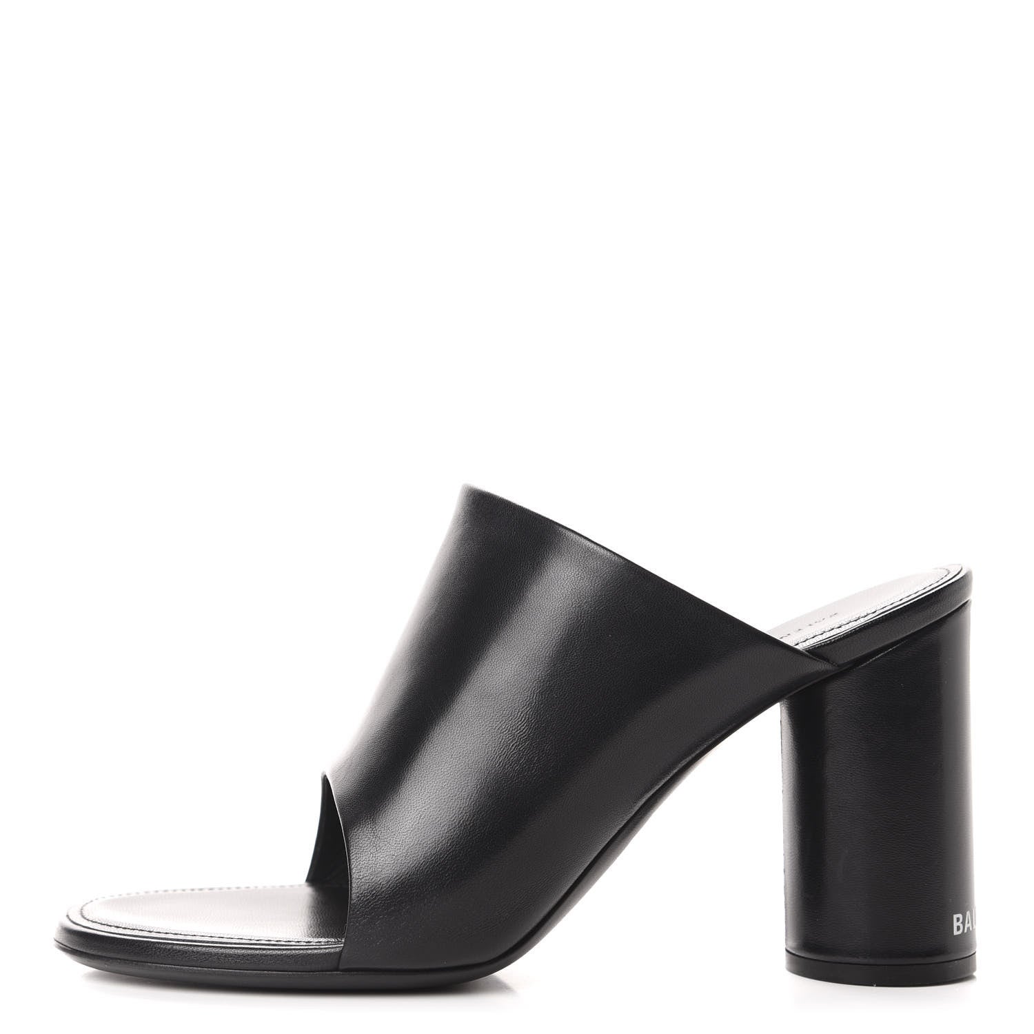 Balenciaga Shiny Sheepskin Oval 90mm Mule Pump 37 Black White 1 of 10