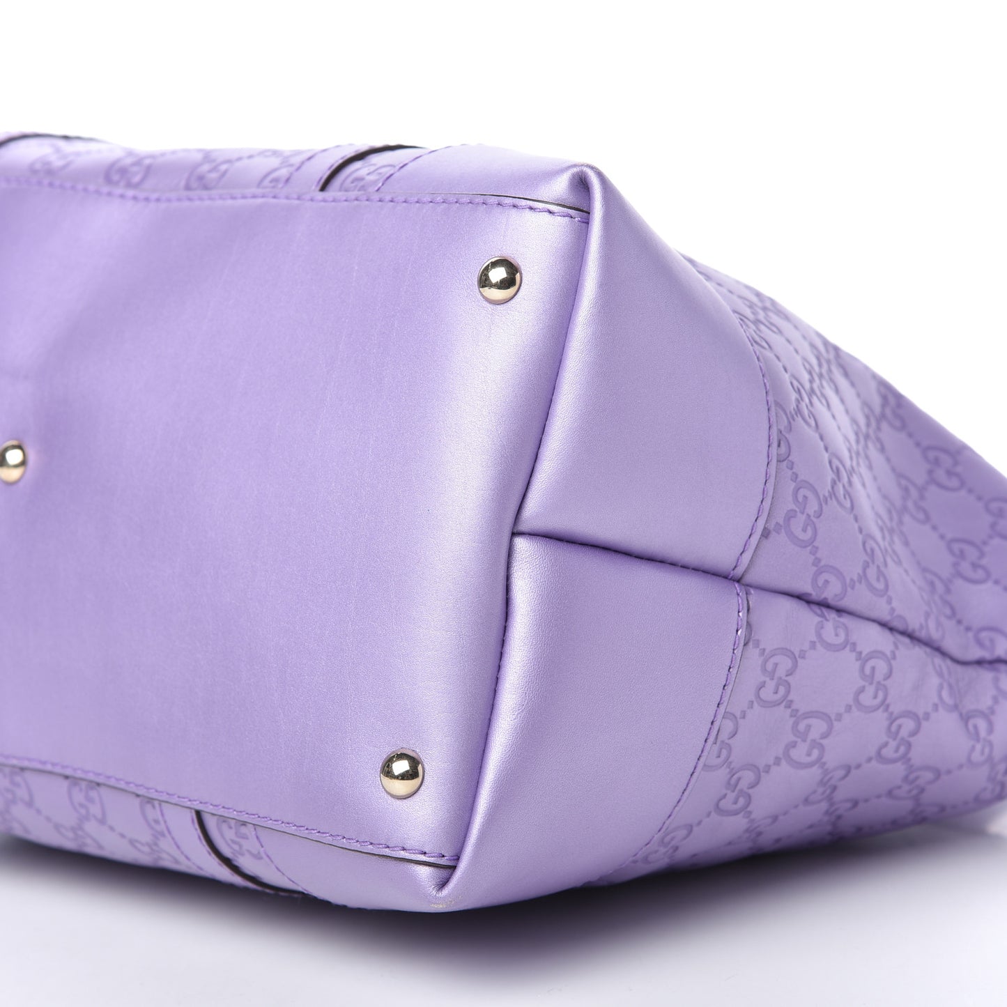 Metallic Guccissima Lovely Heart Tote Purple