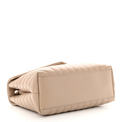 Saint Laurent Calfskin Y Quilted Monogram Medium Loulou Chain Satchel Dark Beige 4 of 13