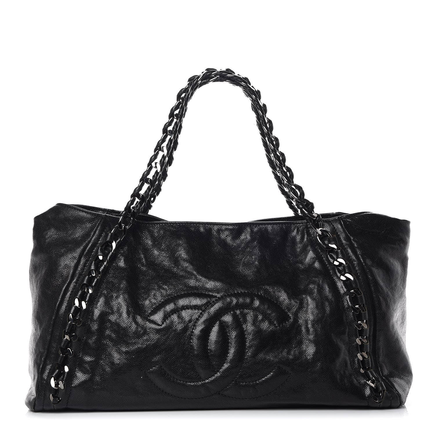 Chanel Glazed Caviar East West Modern Chain Tote Black 1 of 15