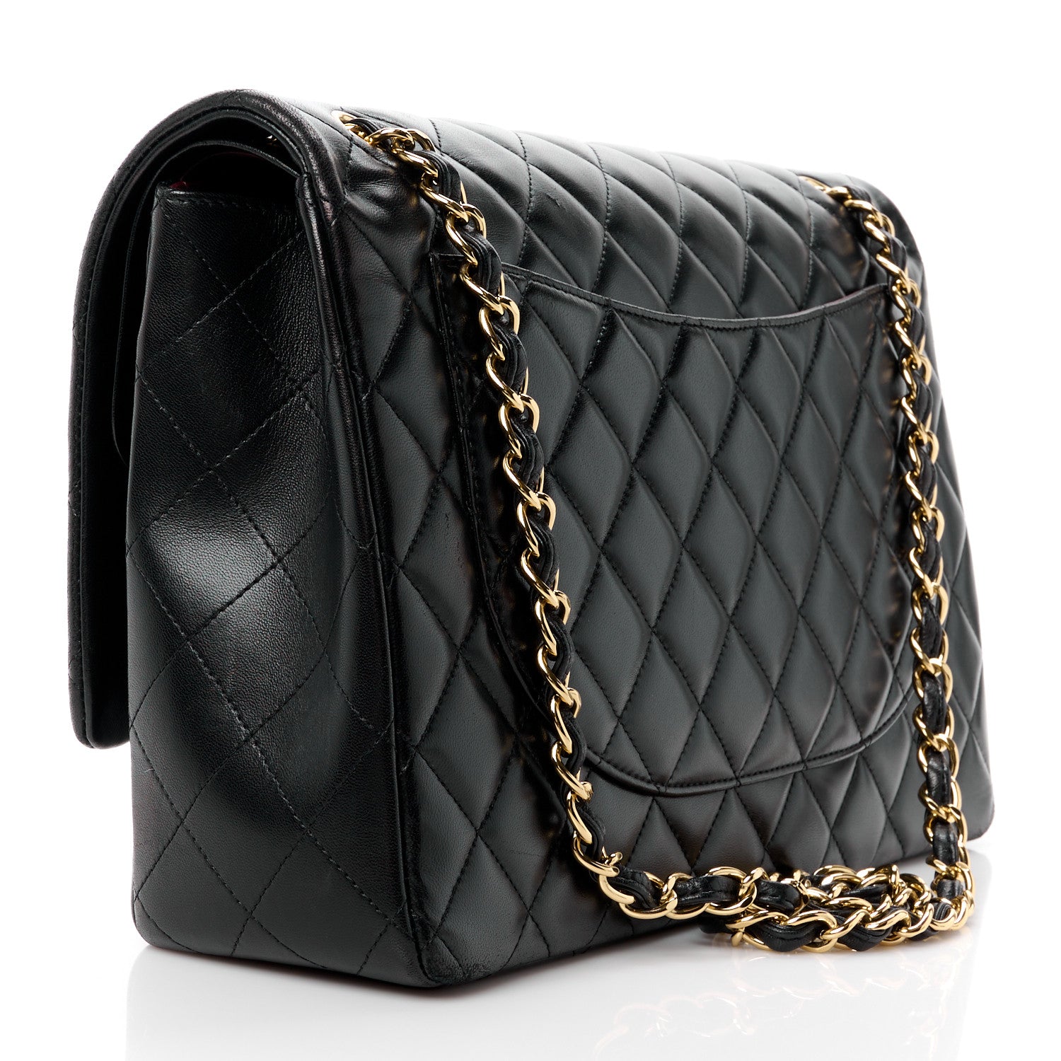 Chanel Lambskin Quilted Maxi Double Flap Black 3 of 11