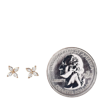 Tiffany 18K Rose Gold Diamond .19ct Mini Victoria Earrings 2 of 3