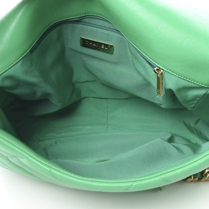 Chanel Goatskin Quilted Maxi 19 Flap Green 5 of 11