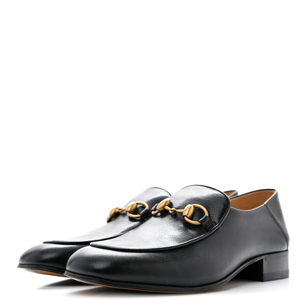 Gucci Goatskin Womens Horsebit Mid-Heel Loafers 39.5 Black 4 of 11