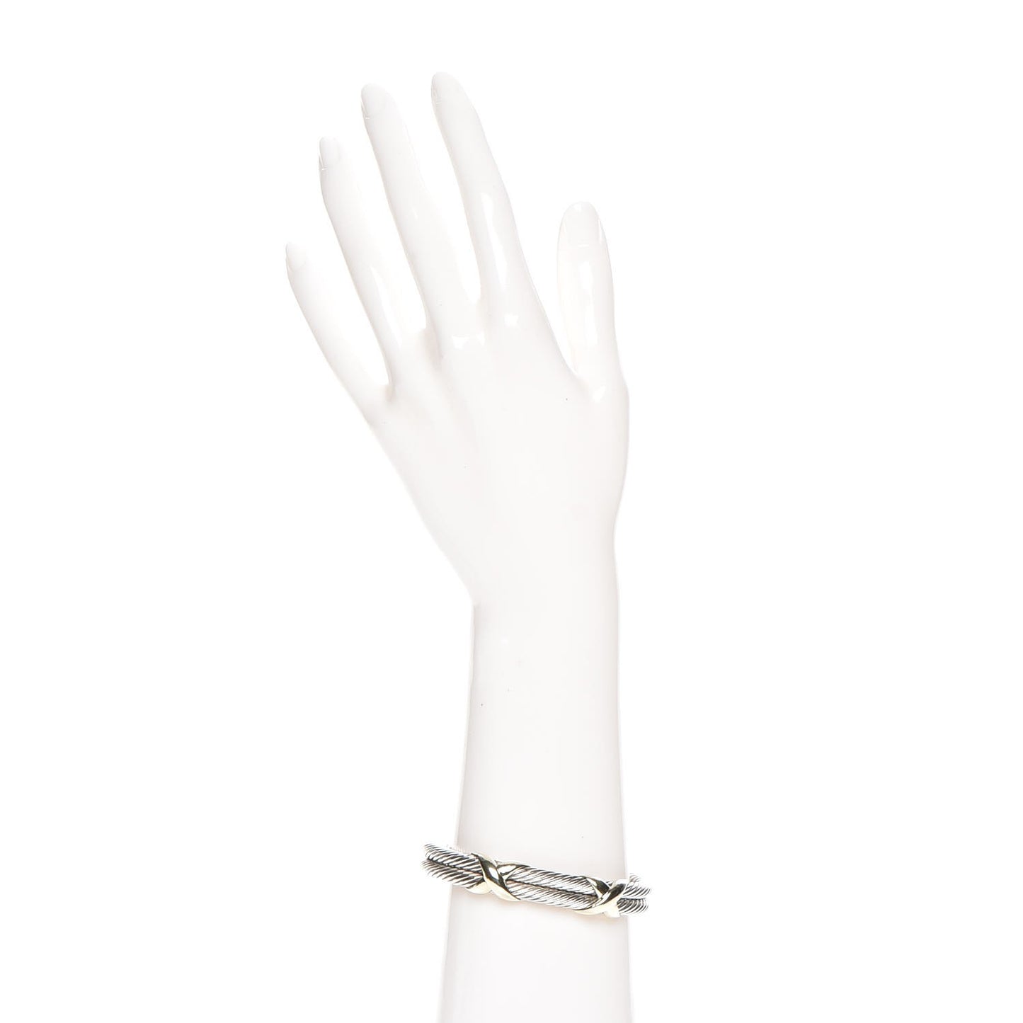 Sterling Silver 14K Yellow Gold 10mm Double X Bracelet