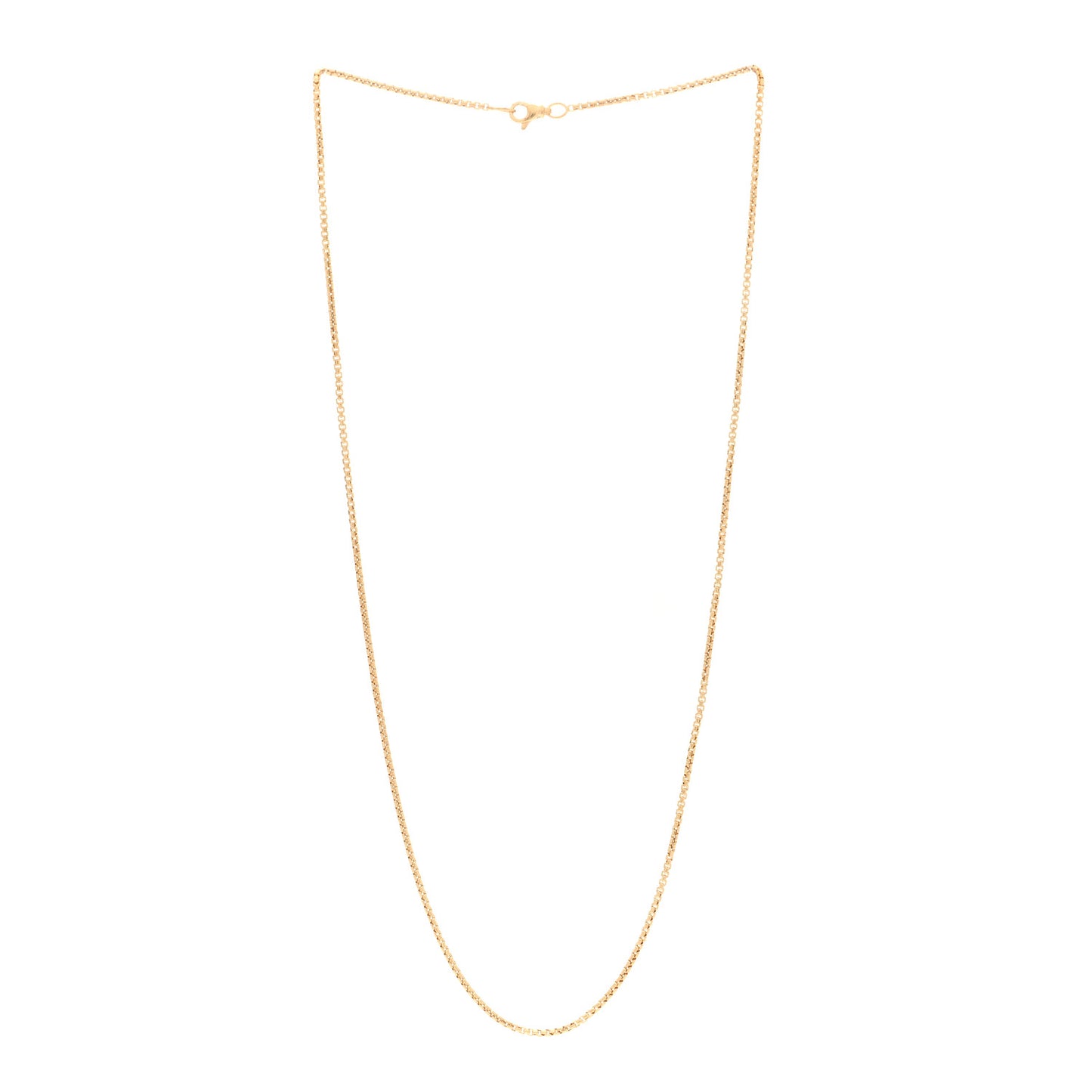 18K Yellow Gold 1.7mm Box Chain Necklace 22"