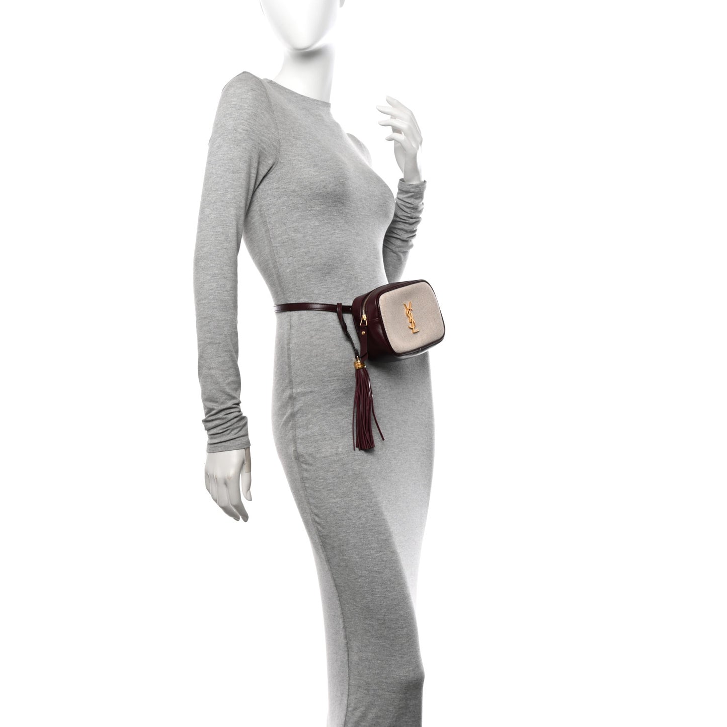 Calfskin Canvas Monogram Lou Belt Bag Natural Dark Legion Red