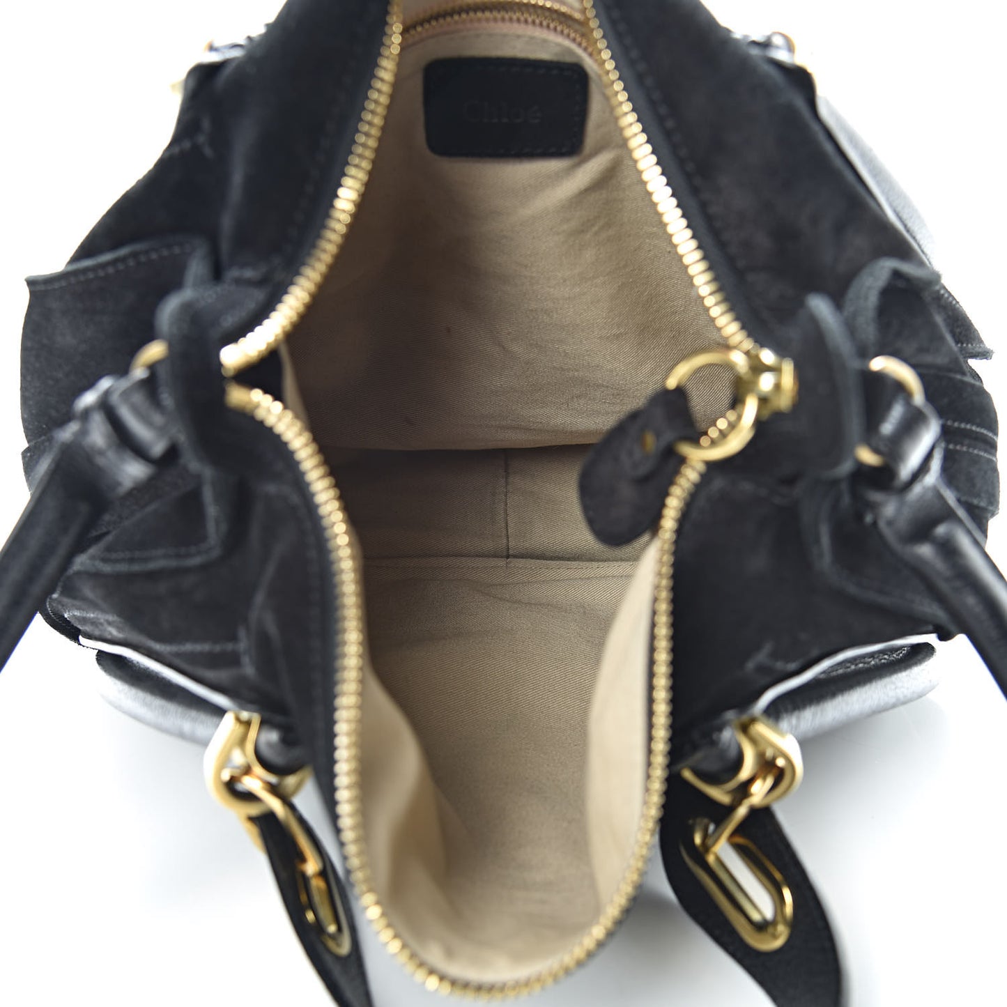 Suede Calfskin Small Paraty Black